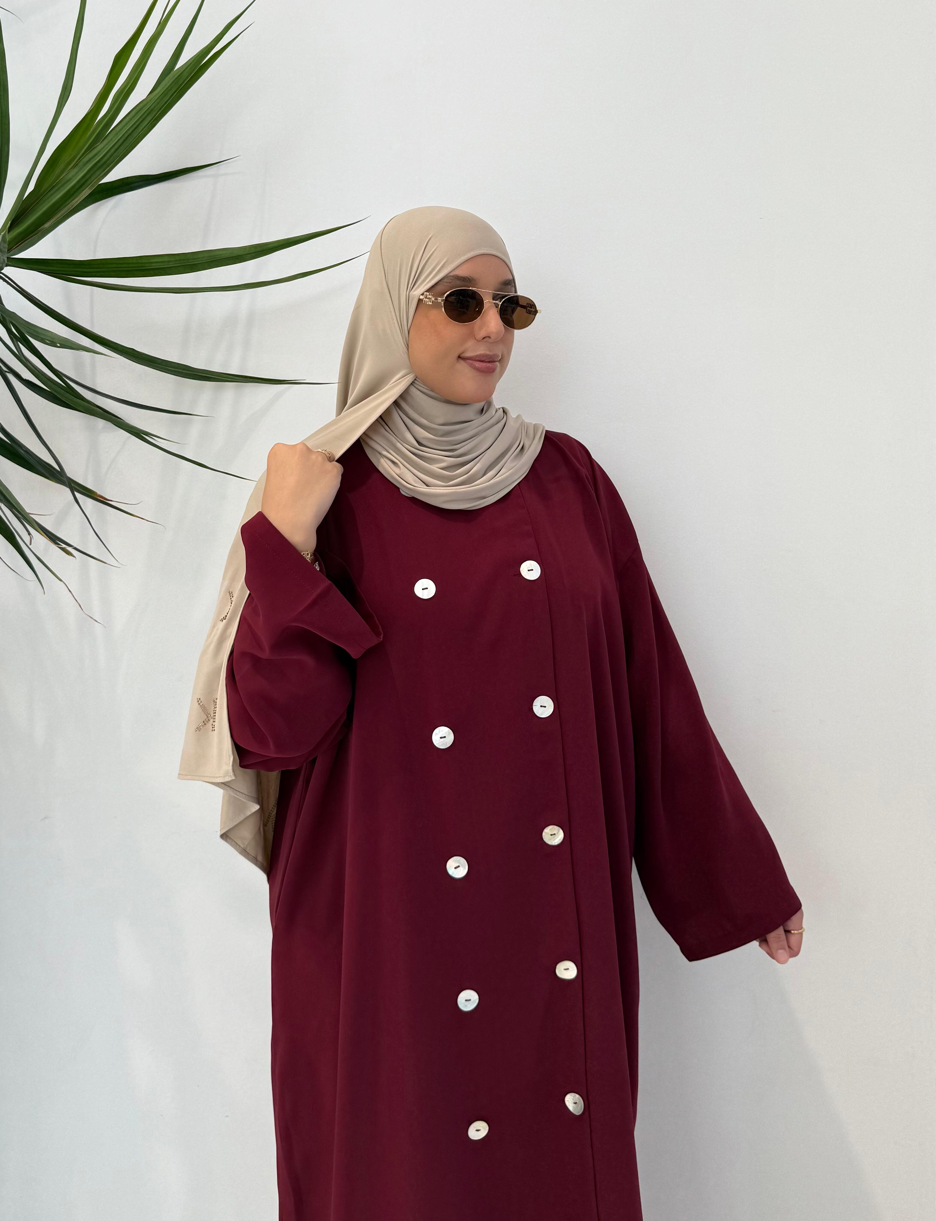 Abaya SAFAE - Burgundy (Disponible en précommande)