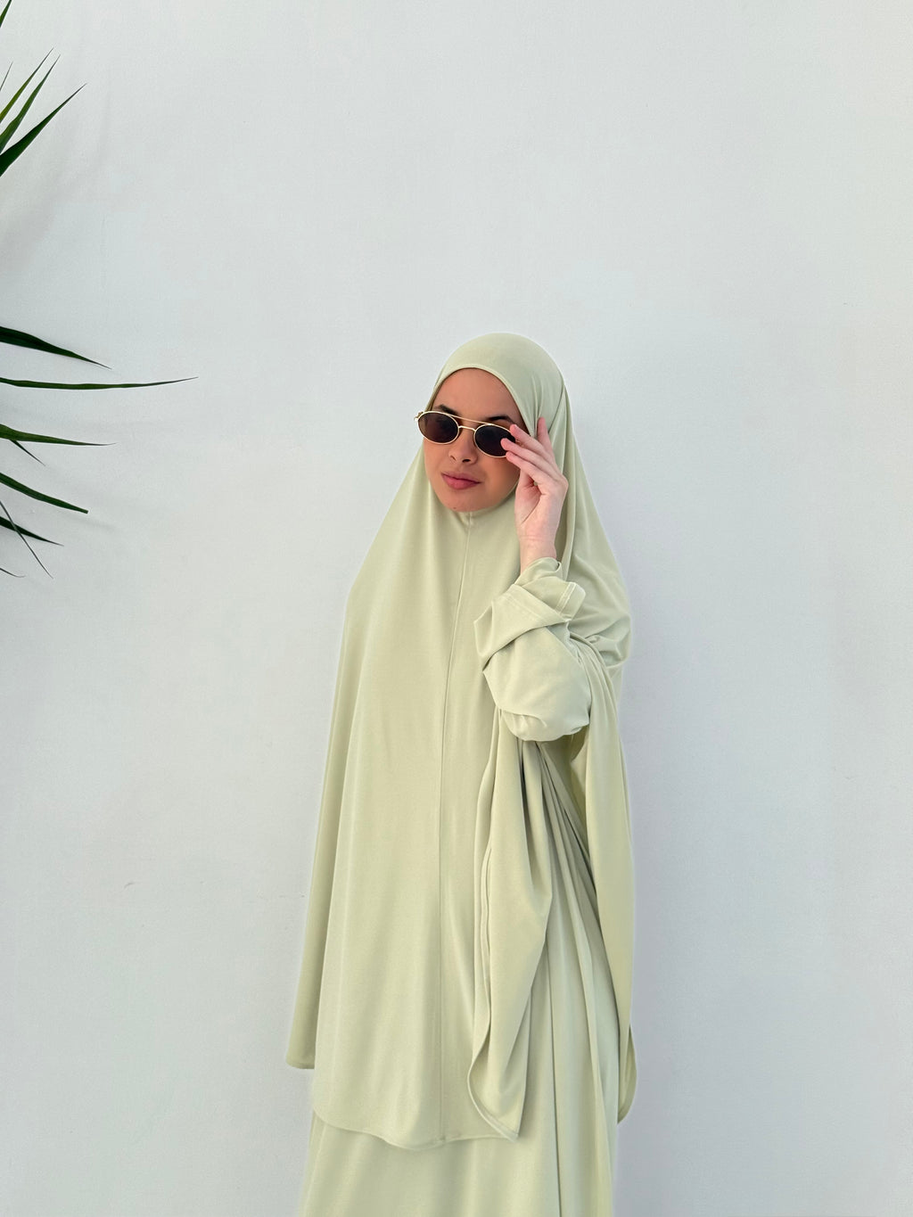 Abaya & Khimar INAYA - Crème pistache